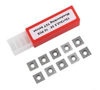 12x12x2 2mm Square Carbide Inserts 10pcs for Woodturning 4-Edge Indexable Cutting Tools Lathe Work 35 Degree Cutting Angle Hardwood Softwood MDF Plywood Replacement Wood Blades