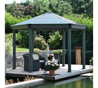 12' x 14' Palram Canopia Roma Hexagonal Garden Gazebo - Grey (3.59m x 4.15m)