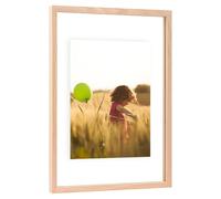 12x16 Floating Picture Frames Double Sided Tempered Glass Oak Wood Picture Frame Floating Display for Photos 11x14,9x12,8.5x11,8x10,5x7,4x6,or Full Display for 12"x16" Photos for