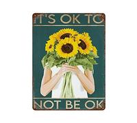 12x16 IN Mental Health Metal Tin Sign It's OK to Not Be OK Metal Tin Sign Mental Health Awareness Be Kind to Your Mind Vintage Be Kind Funny Sign Vintage Metal Tin Sign for Men Women \