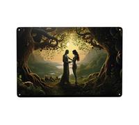 12x16 Inch Adam And Eve "In The Garden Of Eden" Metal Tin Sign - Great for Home Decor
