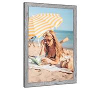 12x16 Wood Picture Frame Grey, Rustic Natural Woodgrain 16x12in Frame, Modern Gray 12 x 16 inch Gallery Wall Pic Photo Poster Frame with HD Plexiglass, Horizontal Vertical Wall Mounting Display 1pcs