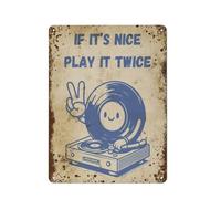 12x16inch IF IT‘S NICE PLAY IT TWICE, Music Lover Wall Art, Record Player 1
