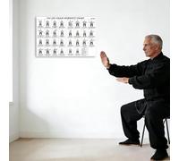 12x18 Inch Tai Chi Exercise Chart, Weight Loss Chart Tai Chi for Beginners, Chair Yoga Posters, Tai Chi Books for Beginners and Seniors, Fitness Wall Charts for Living Room Bedroom Home Gym Decor (B)