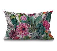 12x20 Inches Cushion Cover Rustic Farmhouse Decor Home Cactus Pillowcases Cotton Linen Cacti Succulent Flowers Twigs Feathers Arrows Throw Pillow Case Pillow Covers for Sofa Couch Bedroom 30 x 50 cm