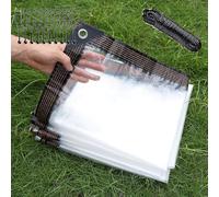 12x24 FT Heavy-Duty Clear PVC Tarpaulin Thick Vinyl Tarp with Metal Grommets Reinforced Tear-Resistant Cover for Camping Chicken Coop Outdoor Protection