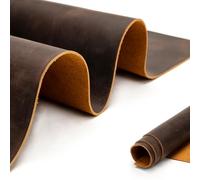 12''X24'' Genuine Leather Sheets - Tooling Leather Fabric Pieces for Crafts, Full Grain Leather Hide Material(Dark Brown, 2mm Thick)