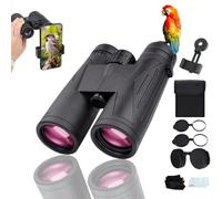 12x24 HD Binoculars for Adults With Phone Adapter,BAK4 Prism and FMC Lens,Lightweight & Waterproof providing Crisp,for Bird Watching, Hunting, Traveling, Outdoor Sports