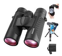 12x42 HD Binoculars for Adults High Power with Phone Adapter and Tripod- Super Bright Binoculars with Large View- Lightweight Waterproof Binoculars for Bird Watching Stargazing Cruise Travel Hiking