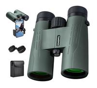 12x42 HD Binoculars for Adults High Powered Binoculars with Upgraded Phone Adapter Waterproof Compact Binocular with Low Light Night Vision for Bird Watching Hunting Outdoor Sports Concerts Green