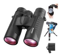 12x42 HD Binoculars for Adults High Powered with Phone Adapter and Tripod | Compact, Lightweight, Waterproof Binoculars for Bird Watching Safari Hunting Stargazing Travel Hiking Sports