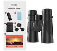12x42 HD Binoculars for Adults High Powered with Phone Adapter Tripod, Digital Binoculars, BAK4 Prism FMC Lens Bird Watching, Waterproof Low Light Vision Gear (1set)