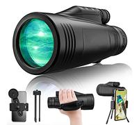 12x42 HD Waterproof Monocular Telescope with Tripod & Phone Holder for Adults, High Power Lightweight Monoculars with Clear, Lens Prism Monocular Scope for Hunting Camping