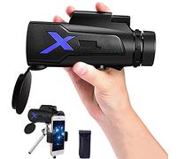 , 12X50 Hd High Power Waterproof Upgrade Monocular Rifle Scope, Portable Bak4 Prism with Smartphone Adapter Tripod for Bird Watching Camping Seeing