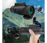 12X50 HD Monocular Telescope, Coregreen High Powered BAK-4 Prism and FMC Lens Compact Monoculars for Adults, Larger Vision for Bird Watching Hunting Hiking Camping Travelling Wildlife Secenery (Black)