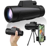 12x50 HD Waterproof Monocular High Power BAK4 FMC Prism Telescope with Smartphone Holder and Adjustable Tripod for Mobile Phone for Bird Watching Hiking Camping