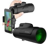 -12X50 High Power Monocular with Smartphone Holder and Tripod, Waterproof Zoom Telescope, Bak4 Prism Dual Focus for Bird Watching Hiking Tourism