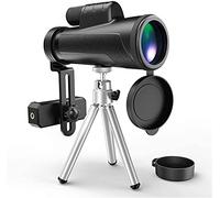 12x50 High Power Waterproof BAK4 Prism FMC Lens Monocular Compact with Smartphone Adapter and Tripod Monocular for Adult Bird Watching, Outdoor Hunting, T