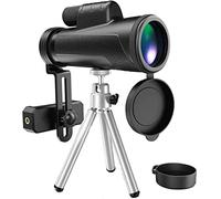 12X50 Monocular Telescope, Portable Ipx7 Waterproof Monocular with Prism Lens Monocular with Smartphone Adapter and Tripod for Adults Kids Bird Watching,for Indoor/Outdoor