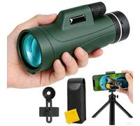 12X50 Zoom Monocular with Cell Phone Holder & Tripod Waterproof Monoculars for Adults High Power Bird Watching Gifts for Birdwatching Hiking Travelling