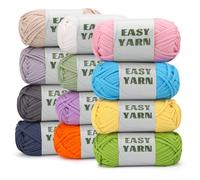 12x50g Yarn for Crochet, Crochet Cotton Yarn Chunky Yarns for Crochets with Easy-to-See Stitches, Stitch Markers, Crochet Accessories, Easy Crochet Starter Kit for Beginners