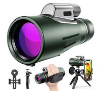 12X56 Monocular Telescope with Smartphone Adapter Tripod Low Dispersion IP68 Waterproof Monocular for Adults BAK4 Prism FMC Lens with Clear Low Light Vision Bird Watching Stargazing Hunting,B