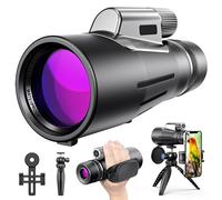 12X56 Monocular Telescope with Smartphone Adapter Tripod Low Dispersion IP68 Waterproof Monocular for Adults BAK4 Prism FMC Lens with Clear Low Light Vision Bird Watching Stargazing Hunting,A