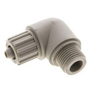 12x6mm & G1/2'' PP Elbow Compression Fitting with Male Threads 10 bar PVC and PA