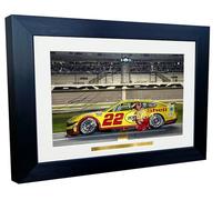 12x8 A4 Joey Logano 2024 Daytona 500 NASCAR Cup Series No. 22 Ford Mustang Dark Horse for Team Penske Signed Autographed Signature Photo Photograph Picture Frame Poster Celebration Gift