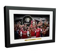 12x8 A4 Signed"2020 FA CUP WINNERS" Pierre-Emerick Aubameyang Arsenal FC Autographed Photo Photograph Picture Frame Football Soccer Poster Gift