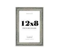 12x8" Distressed Green Picture Frame - Rustic Wood Industrial Effect Photo Frame for Wall Display, Ideal for Posters, Prints & Home Décor, Wall Hooks and Kickstand, 32mm Edge - 1 Pack