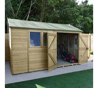 12x8 Forest Timberdale Tongue and Groove Reverse Apex Shed With Double Doors - 12x8 Forest Timberdale Reverse Apex Shed With Double Doors - With insta