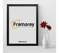 (12x8 Inch (DIN A4)) Matt Black Picture Frame / Wall Art Frames / Flat Wooden Effect Poster Frame / Photo Print Frame