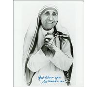 12X8 INCHES MOTHER TERESA SIGNED AUTOGRAPH PRINT APPROX SIZE
