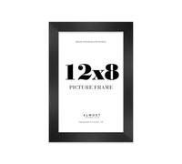 12x8 Photo Frame, Display 12x8 Pictures (30.5 x 20.3cm) Picture Frame for wall Display - Black - 1 Pack