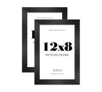 12x8 Photo Frame, Display 12x8" Pictures (30.5 x 20.3cm) Picture Frame for wall Display - Black - 2 Pack