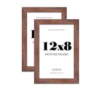 12x8 Photo Frame, Display 12x8 Pictures (30.5 x 20.3cm) Picture Frame for wall Display - Rustic Wood - 2 Pack