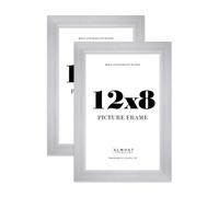 12x8 Photo Frame, Display 12x8 Pictures (30.5 x 20.3cm) Picture Frame for wall Display - Silver - 2 Pack