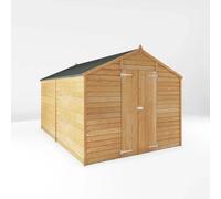Mercia 12 x 8ft Double Door Overlap Apex Shed - Size: 8 x 12ft - Brown - Wilko
