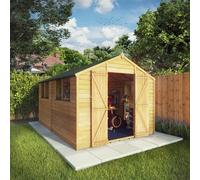 12x8 Wooden Garden Shed Overlap Apex Storage Double Door Windows 12ft8ft Waltons