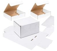 12x9x2.5" WHITE Folding Packing Postal Shipping Mailing Boxes | Strong Single Wall Cardboard Die Cut Boxes (5)