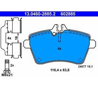13.0460-2885.2 BRAKE PAD SET, DISC BRAKE FITS: MERCEDES-BENZ A-CLASS A 150