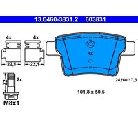 Brake pads 13.0460-3831.2 ATE for FORD JAGUAR