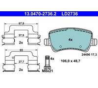 ATE 13.0470-2736.2 Brake pad set