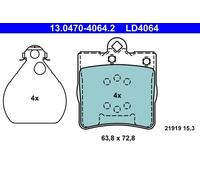 Brake pads 13.0470-4064.2 ATE for MERCEDES-BENZ CHRYSLER
