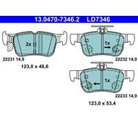 ATE Disc Brake Pads 13.0470-7346.2 - Fits FORD T. FOCUS/GALAXY/KUGA/MONDEO/S-MAX 1.0-2