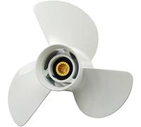 13 1/4 x 17-K Upgrade Aluminum Outboard Propeller- For Yamaha Engines 60HP 70HP 75HP 80HP 85HP 90HP 115HP 130HP,15 Spline Tooth,3-Blade,RH, NO. 6E5-45945-01-EL,Boat Motor Aluminum Propeller, white