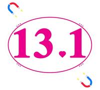 13.1 Car Magnet Sticker for Half Marathon Runners, Heavy Duty Reflective Magnetic Sign for Vehicles Running Gift 5.9 Inch x 3.9 Inch(1 Pack - Pink)