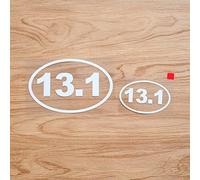 13.1 Half Marathon Run Oval Runner Sticker Decal Vinyl - 2 Pack White, 7.6cm, 12.7cm - No Background Die Cut for Car Boat Laptop Cup