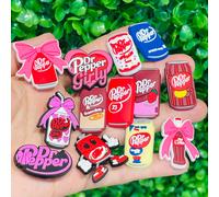 13-100pcs Dr Pepper Soda Bottle Drink Shoe Charms PVC Accessories DIY Shoes Buckle Decorations fit Wristband Party Kids Gifts 13pcs